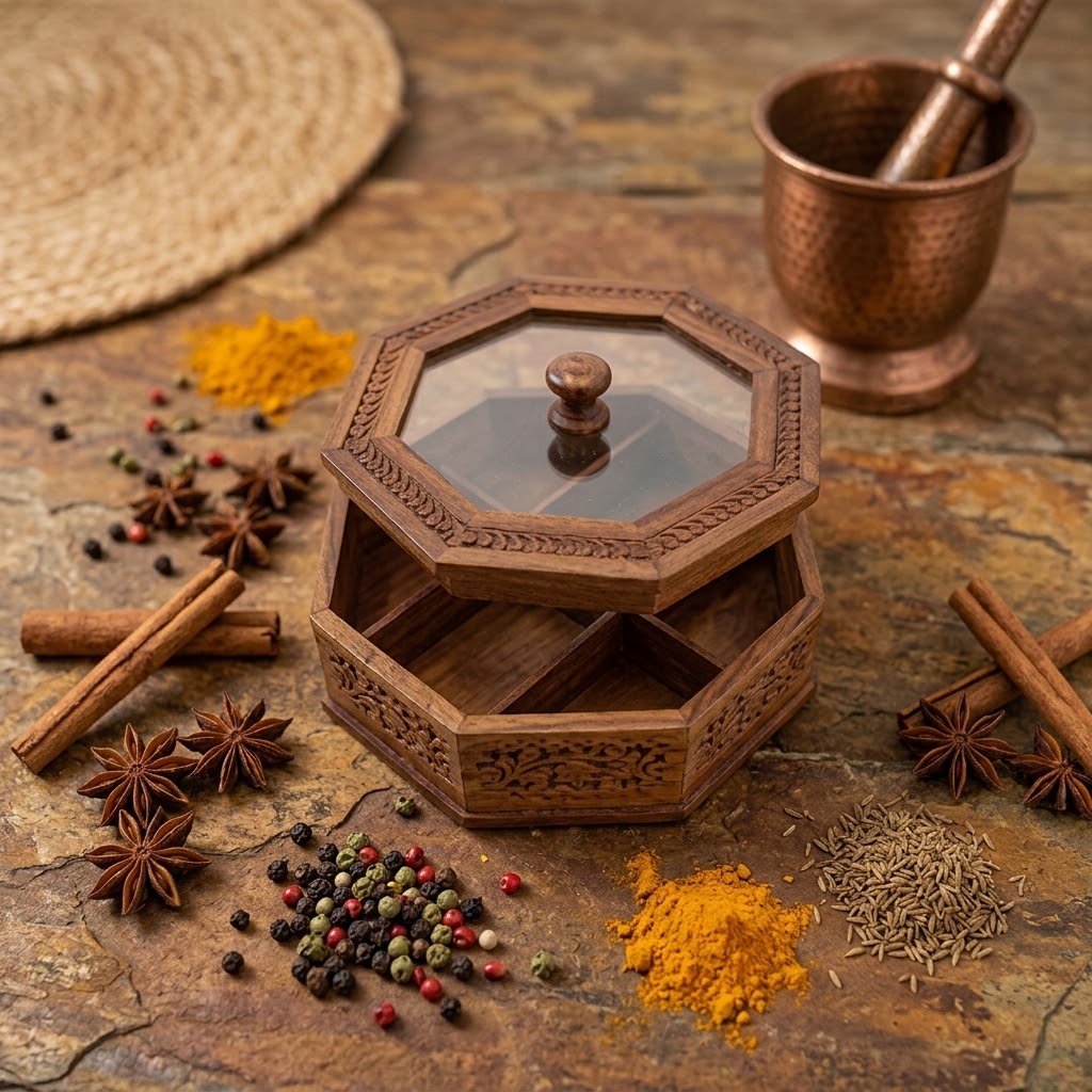 Wooden dry fruit pot
