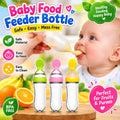 Baby food feeder bottle with soft spoon
