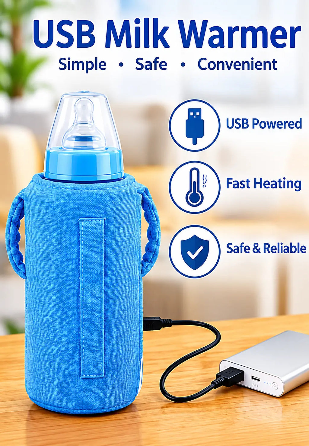 Milk warmer in use