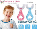 U-shaped silicone kids toothbrush pack of 2