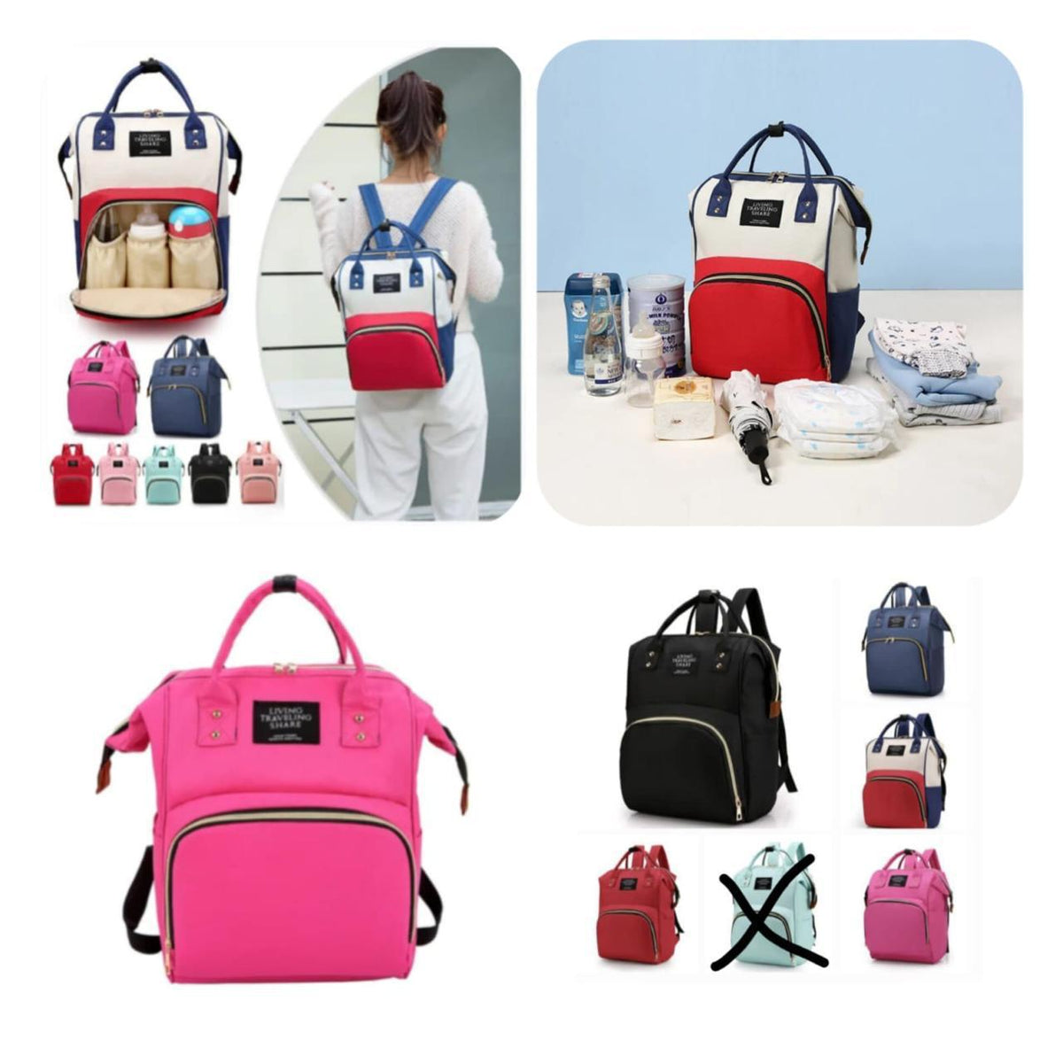 Diaper bag in use