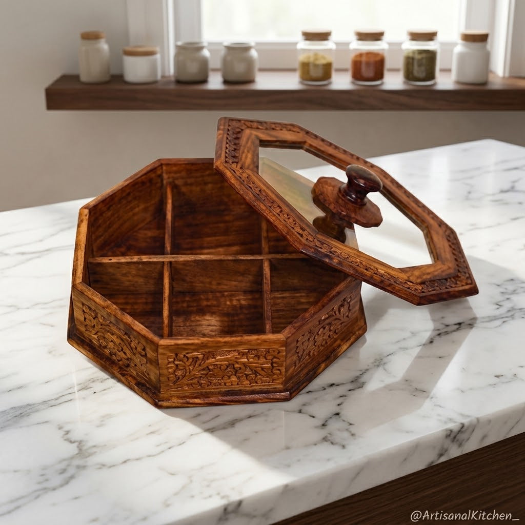 Wooden dry fruit pot