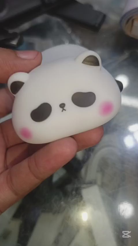 Mini cute panda LED silicone night light lamp