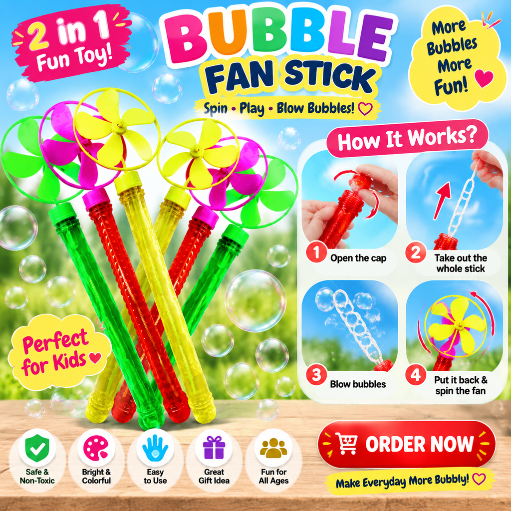 2 In 1 Bubble Fan Stick