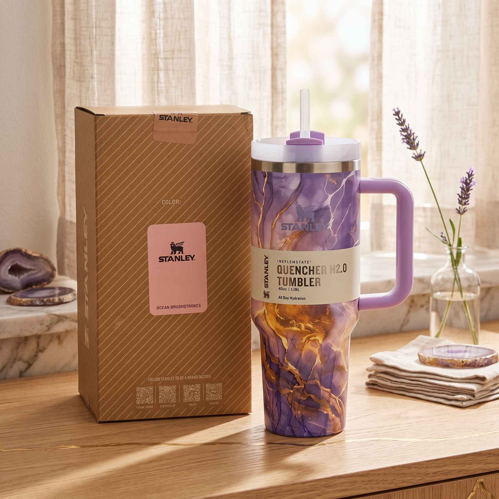 Stanley 40oz Peach Marble Premium Stainless Steel Tumbler - (1200ml)