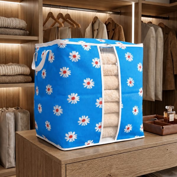 Durable Non-Woven Storage Organizer – Floral Design