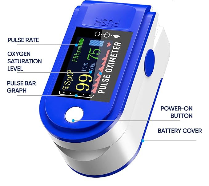 Pulse Oximeter Fingertip Monit Blood Oxygen Saturation
