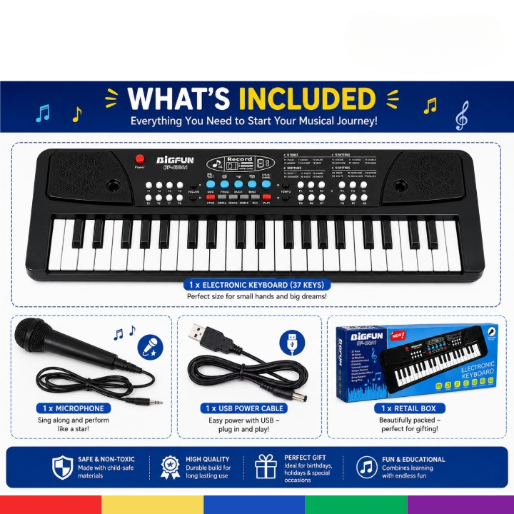 Bigfun 37-Key Electronic Keyboard Piano