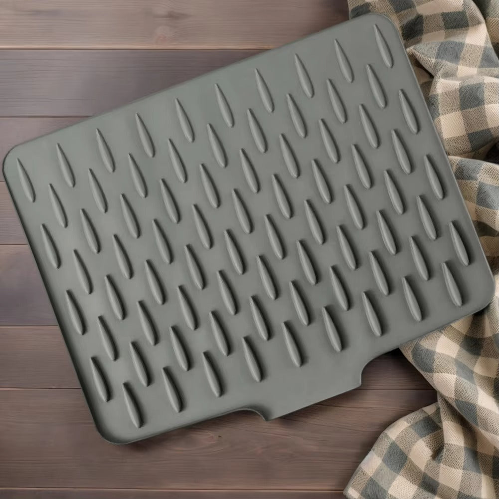Premium Silicone Sink Drying Mat With Drain Spout