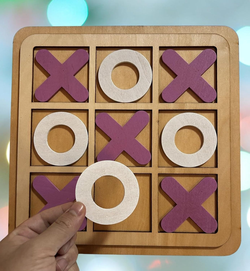 Wooden Tic-Tac-Toe Board Game