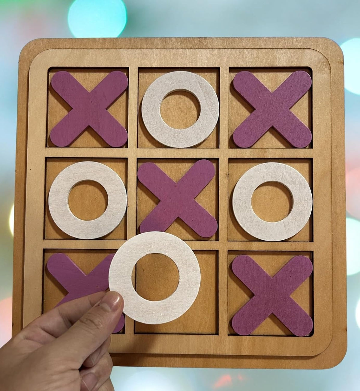Wooden Tic-Tac-Toe Board Game