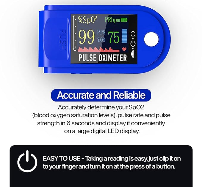 Pulse Oximeter Fingertip Monit Blood Oxygen Saturation
