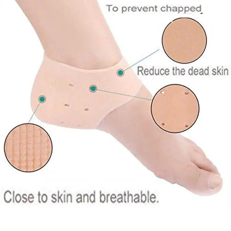 Silicone Anti-Crack Half Heel Socks Set