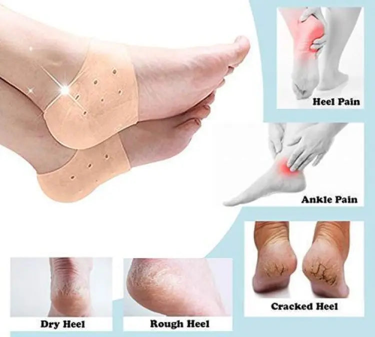 Silicone Anti-Crack Half Heel Socks Set