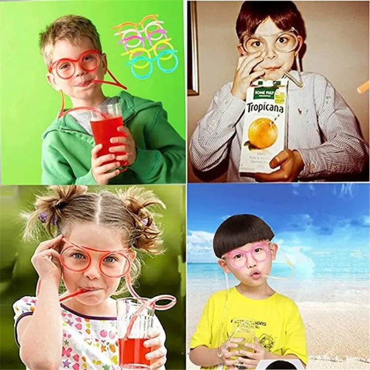 Funny Silly Straw Glasses for Kids and Adults