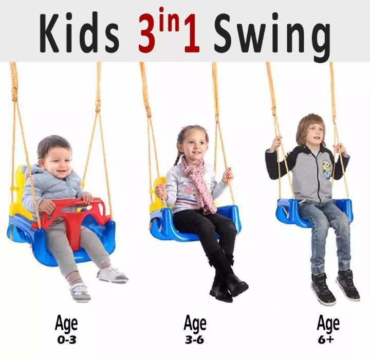 3-in-1 swing for kids plastic outdoor play
