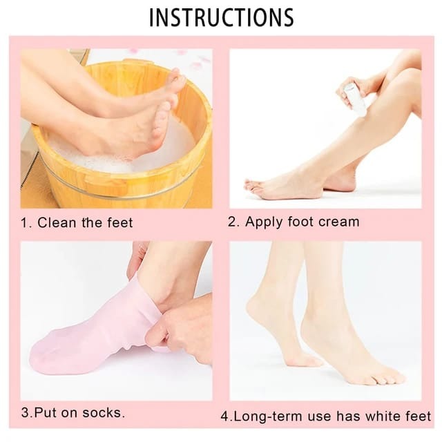 1 Pair Silicone Moisturizing Gel Foot Care Socks
