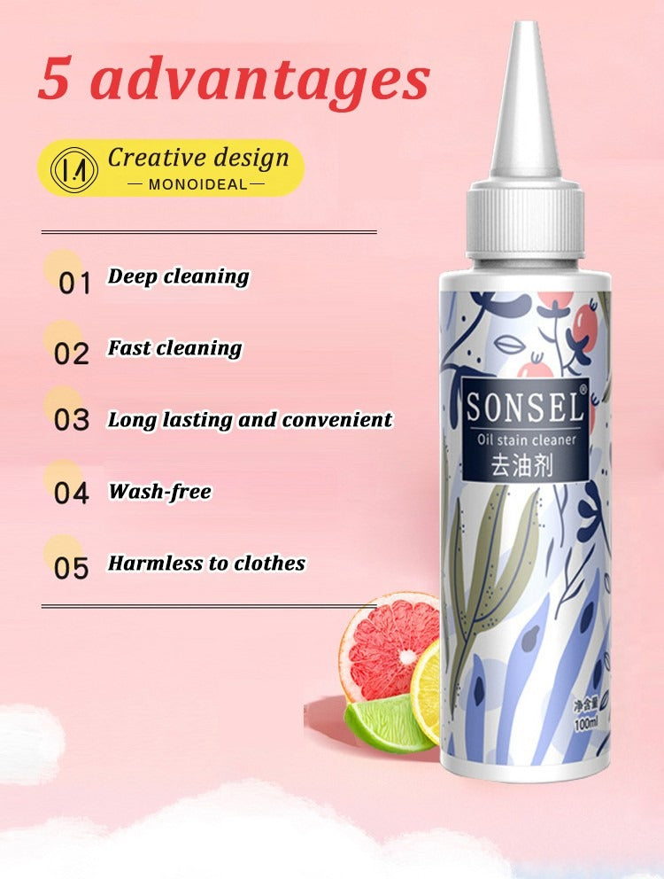 Clothes Oil Stain Remover Strong Degreasing Stain Removal Cleaner
