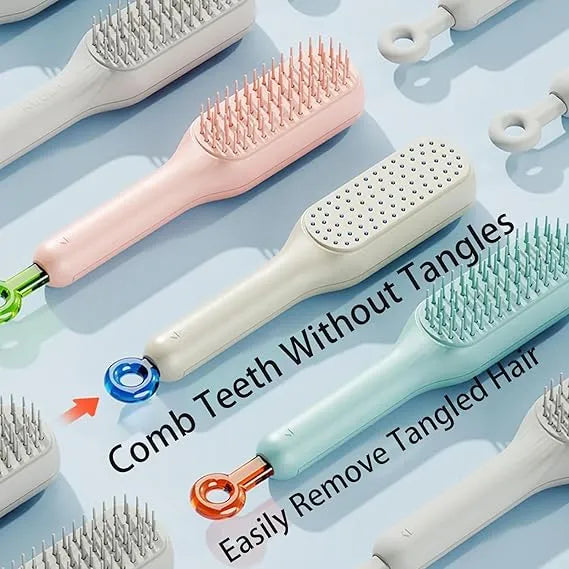 Self cleaning hair comb