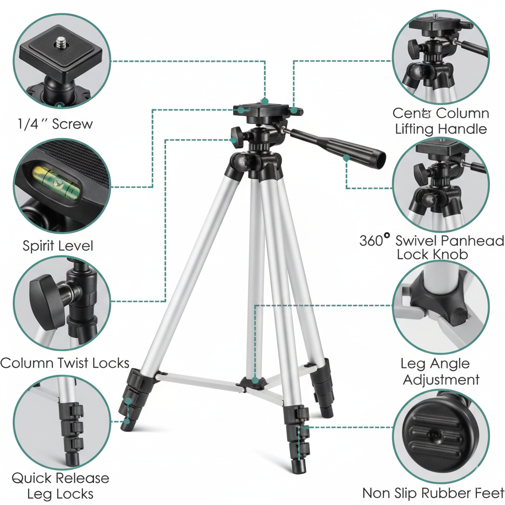 Tripod 3110 Portable Adjustable Aluminium Lightweight