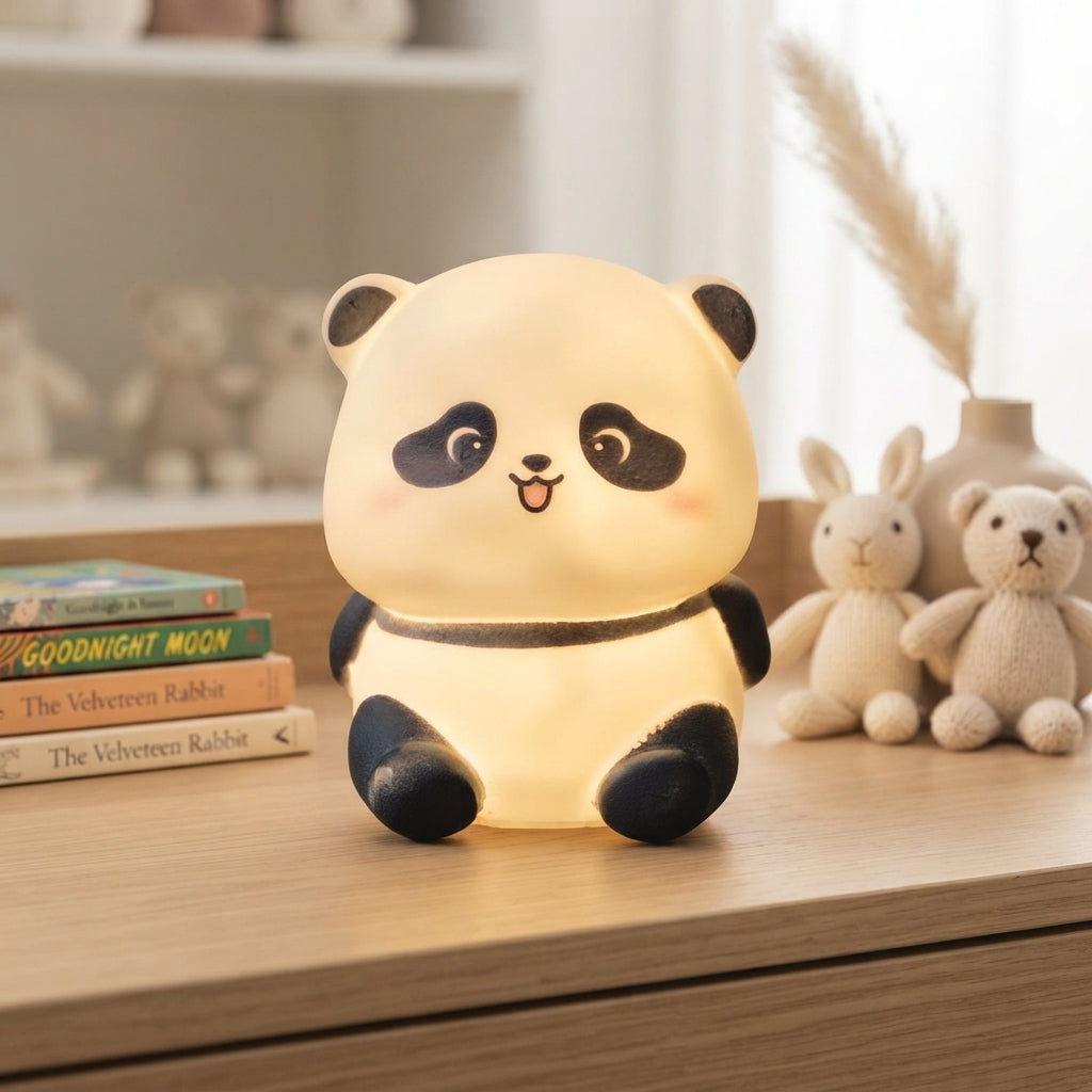 Cute Mini Panda LED Night Light Rechargeable Touch Lamp