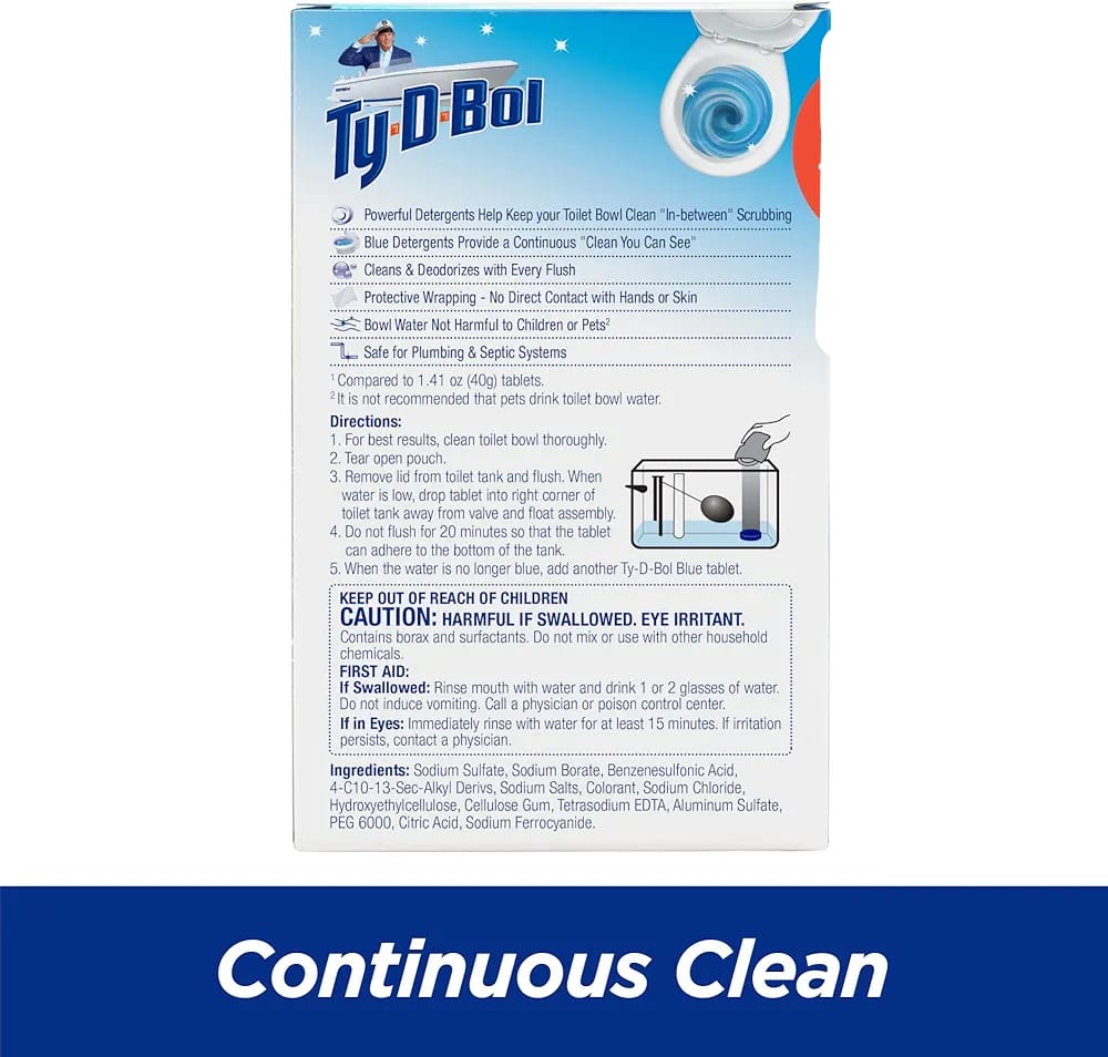 Ty-D-Bol In-Tank Blue Toilet Bowl Cleaner Tablets