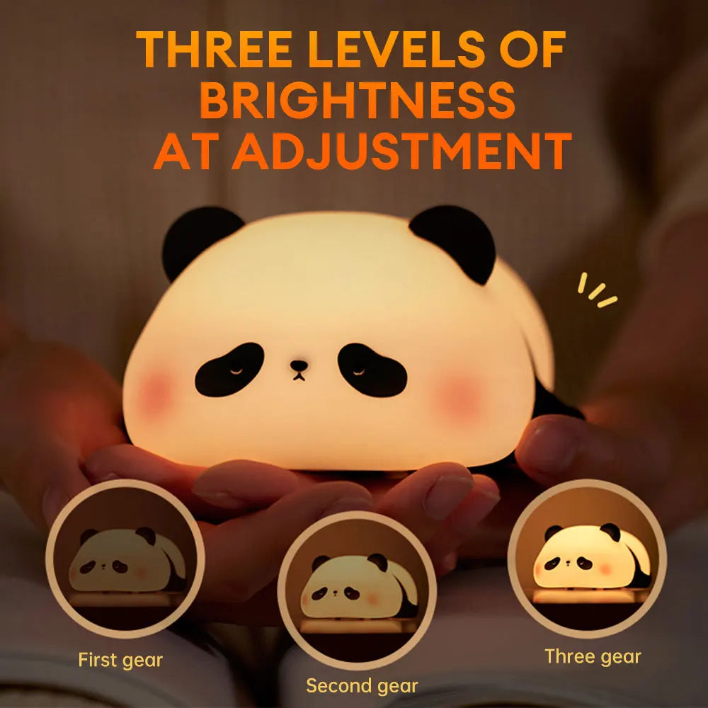 Mini cute panda LED silicone night light lamp