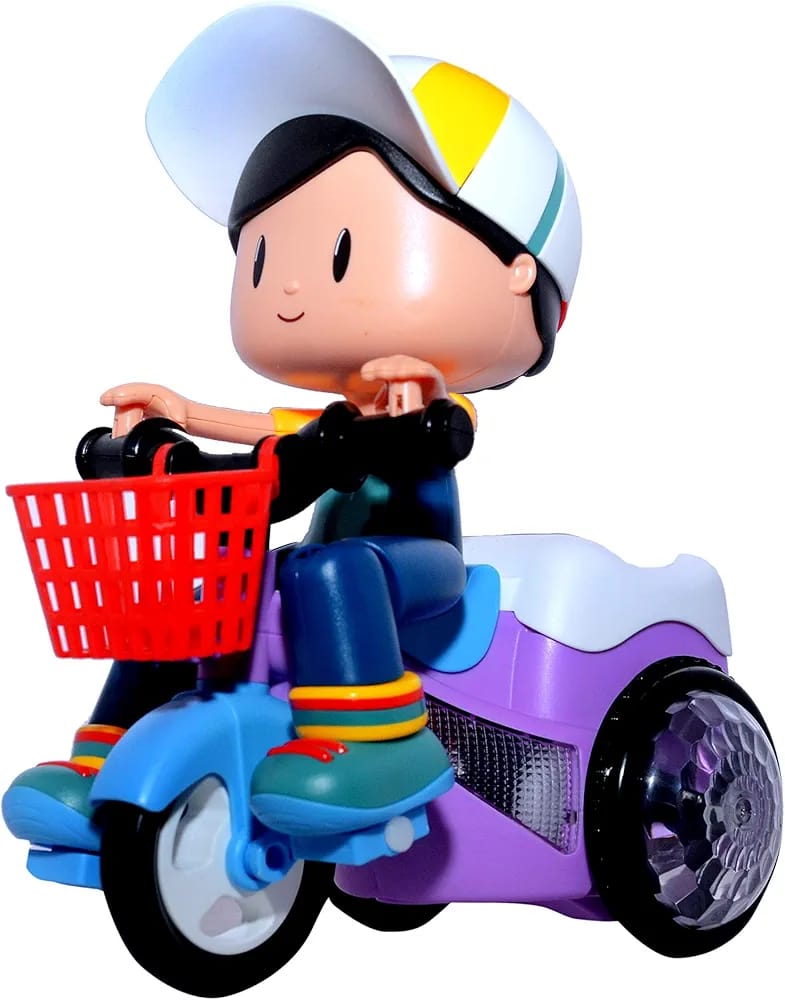 Musical Stunt Tricycle Toy Bike for Kids with 360° Rotation