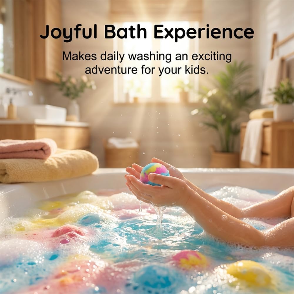 Kids Bath Bombs With Surprise Toys Inside Colorful Fizzing Child Friendly Fun Perfect For Birthdays Gifts Rewards And Bath Time Entertainment | Random Color - Pack of 1