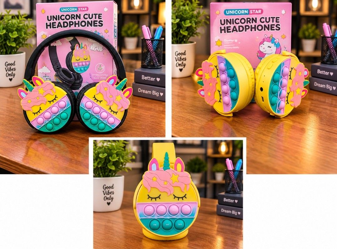 Unicorn Cute Pop-It Headphones