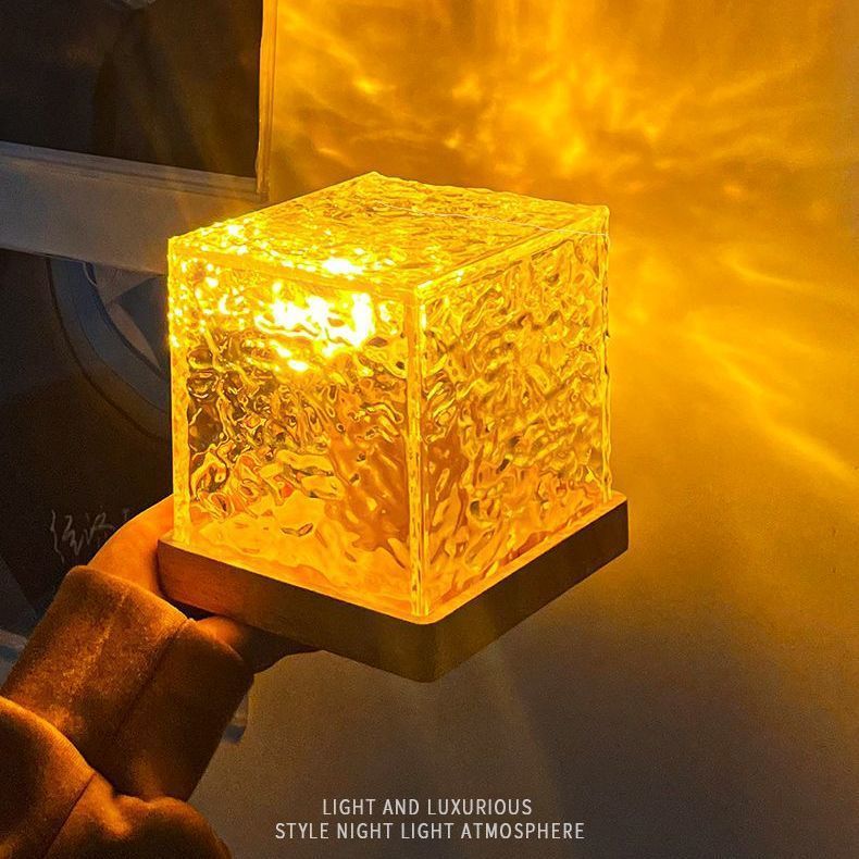 Dynamic Rotating Water Ripple Night Light