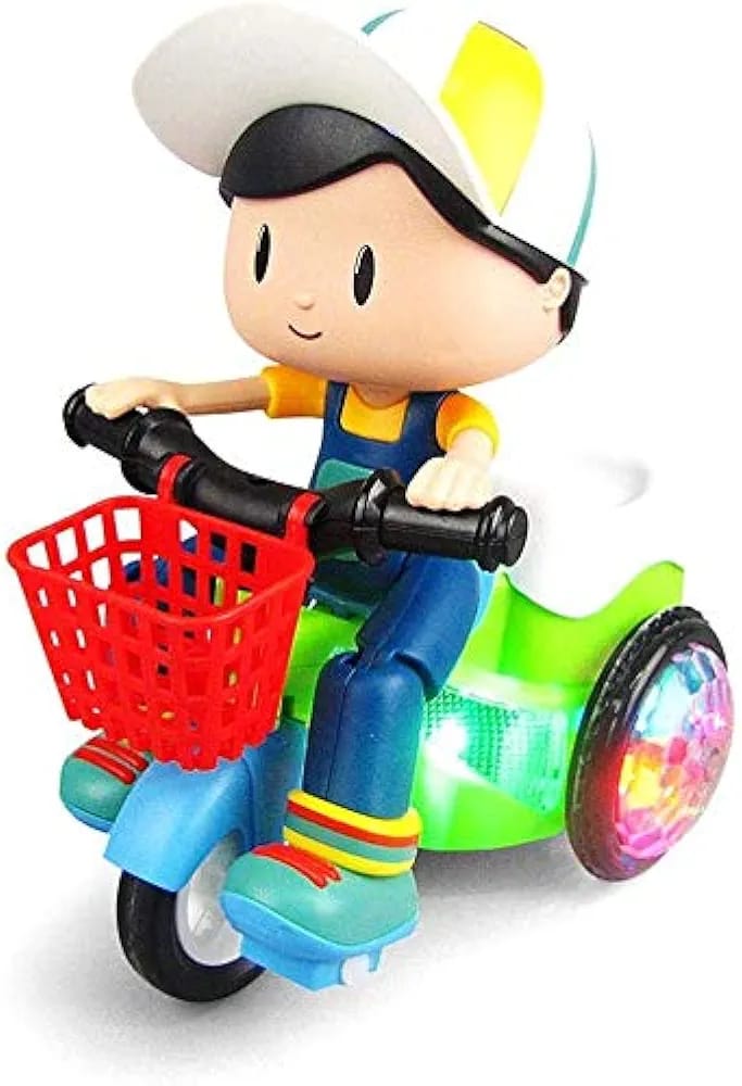 Musical Stunt Tricycle Toy Bike for Kids with 360° Rotation