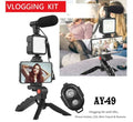 Ay-49 Vlogging Tripod Triple Band Light With Bluetooth Remote
