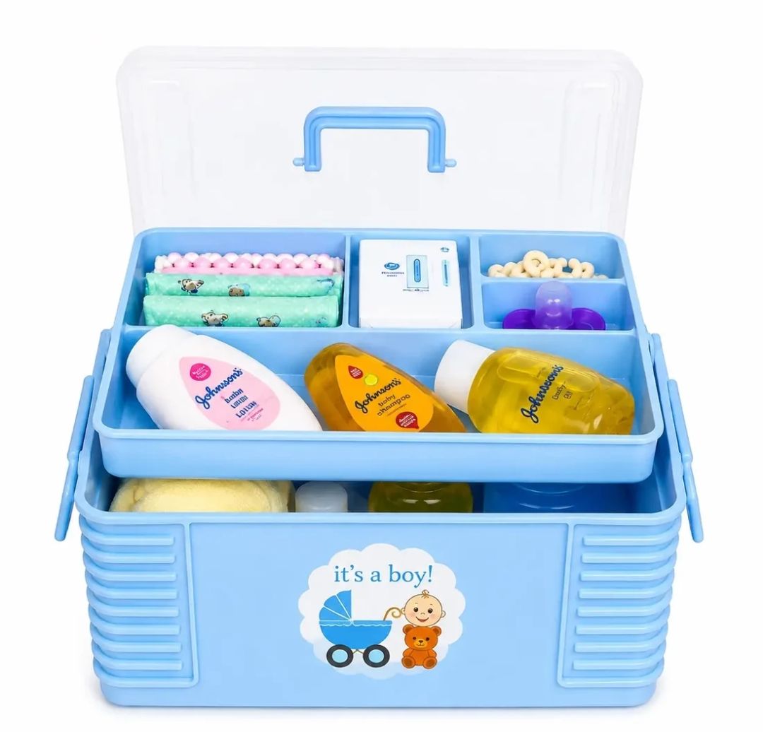 Portable Baby Care Storage Box  (Random Color)