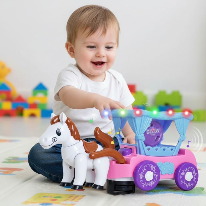 Cartoon Flash Carriage Musical Toy