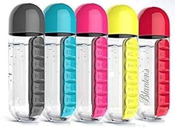 2-in-1 Medicine Organizer with Water Bottle