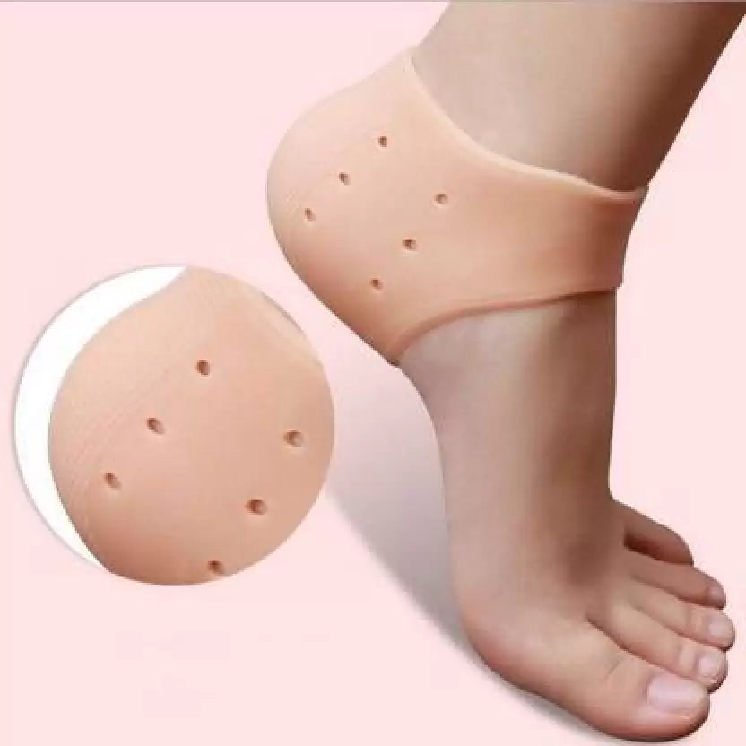 Silicone Anti-Crack Half Heel Socks Set