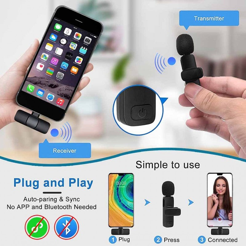 k11 Type-C Wireless Microphone K8 Collar Mic for Type C
