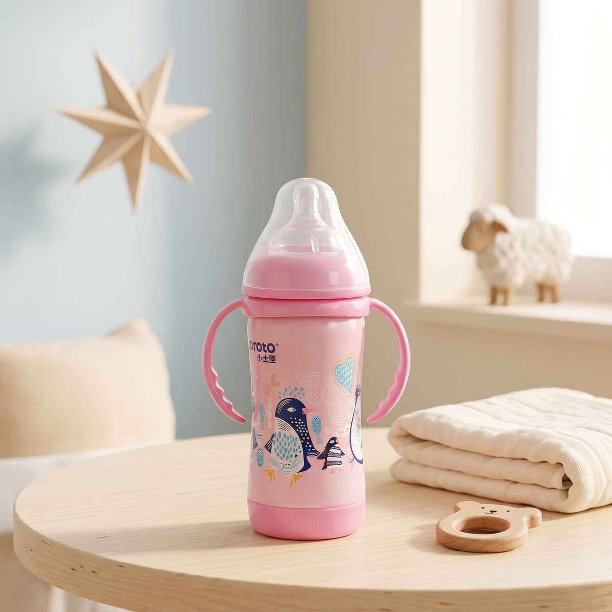 Potato Baby Stainless Steel Thermos Feeding Bottle - 210ml - Blue