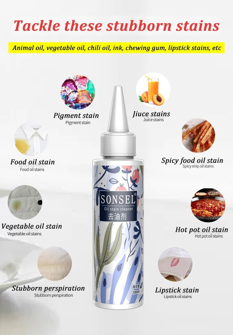 Clothes Oil Stain Remover Strong Degreasing Stain Removal Cleaner