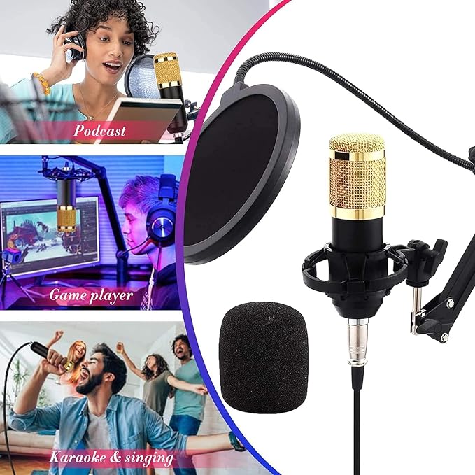 V8 Bm-800 Podcast Mic Set With Live Sound Card