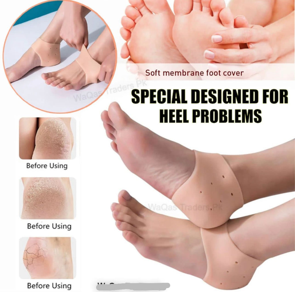 Silicone Anti-Crack Half Heel Socks Set