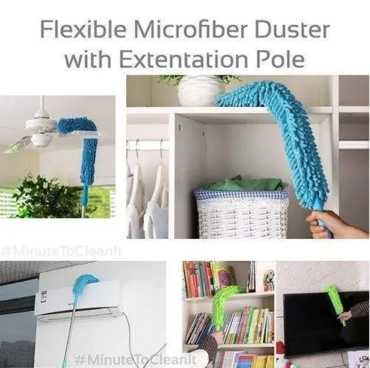 Flexible Micro Fiber Duster With Telescopic Stainless Steel