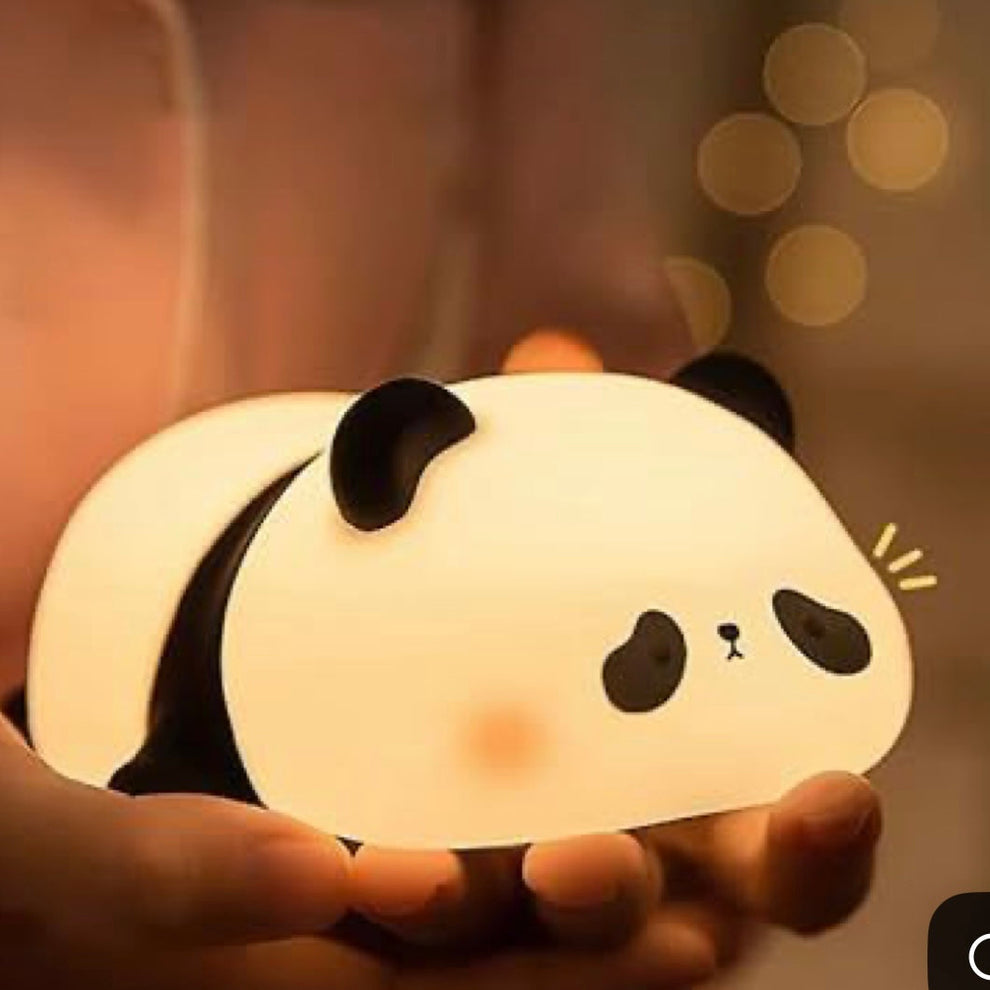 Mini cute panda LED silicone night light lamp